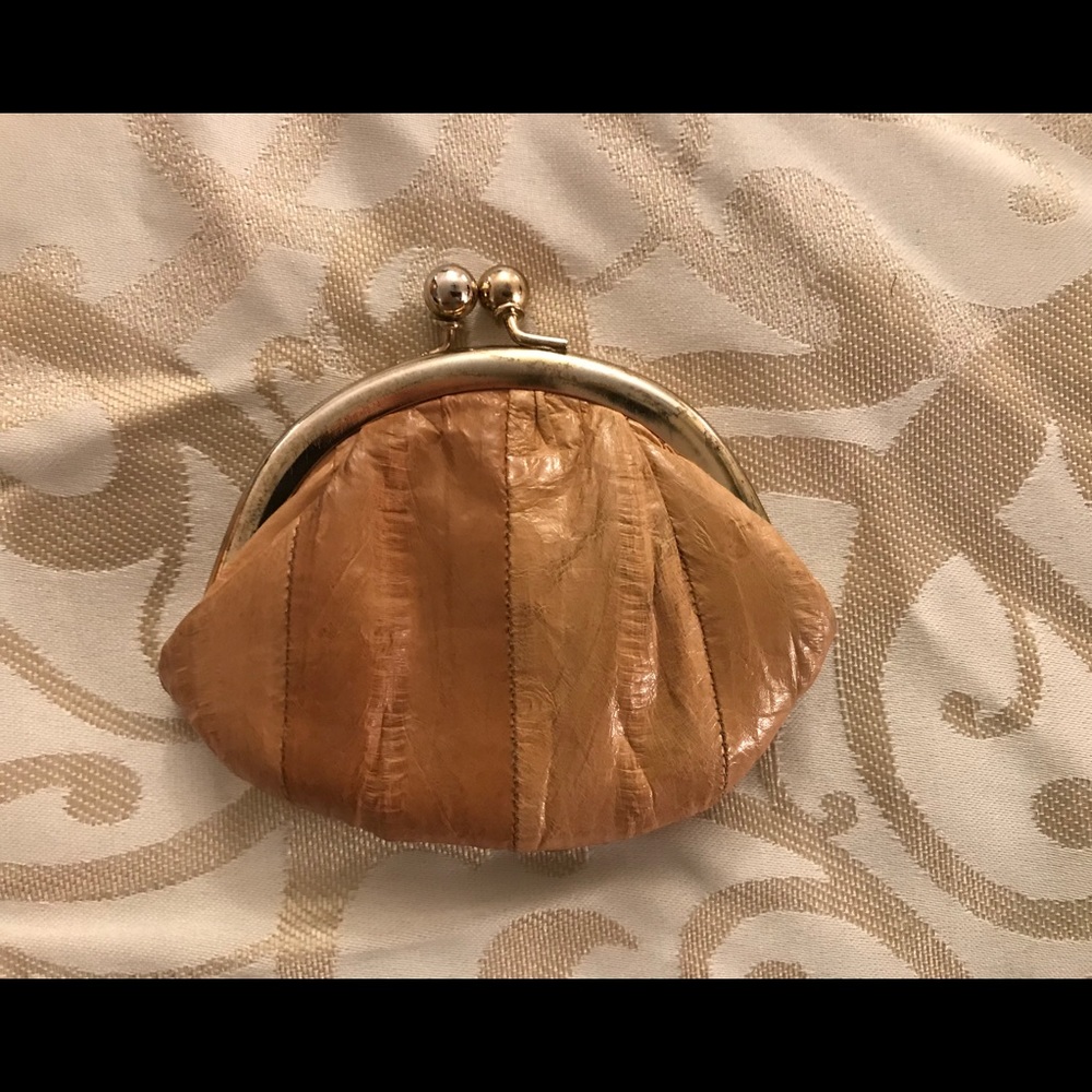 Vintage Tan Eel-skin Coin Purse